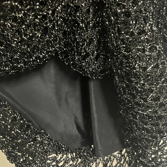 Vintage Rimini by Shaw Black/Silver Metallic Dress Size 2 - Picture 4 of 6